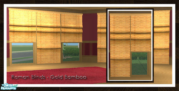 Sims 2 — Roman Blinds - Gold Bamboo by simtomatic — A gold bamboo blind that looks good with the goldwood recolours of