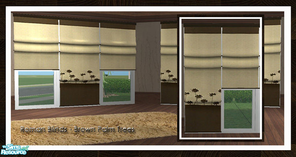 Sims 2 — Roman Blinds - Brown Palm Trees by simtomatic — The reliable wearability of man-made fibres.