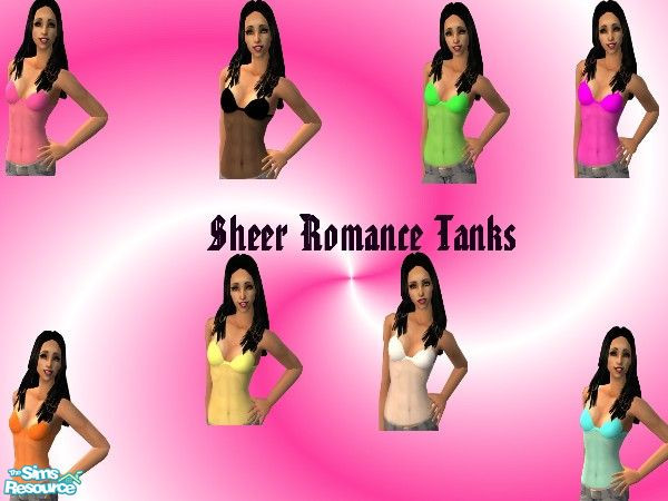 Sims 2 — Sheer Romance Tanks by EnchantedRose — Sheer Romance Taank Tops for your female sims.