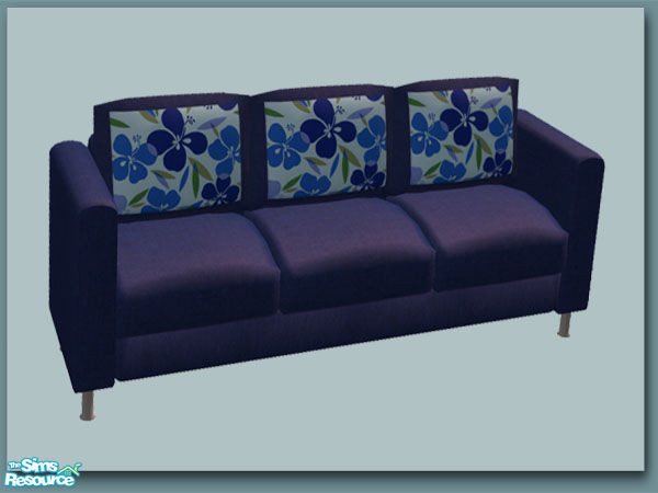 Sims 2 — Midnight Blue - Sofa by Shakeshaft — Part of a recolour set of my Isabel Naturals in Midnight Blue and Floral