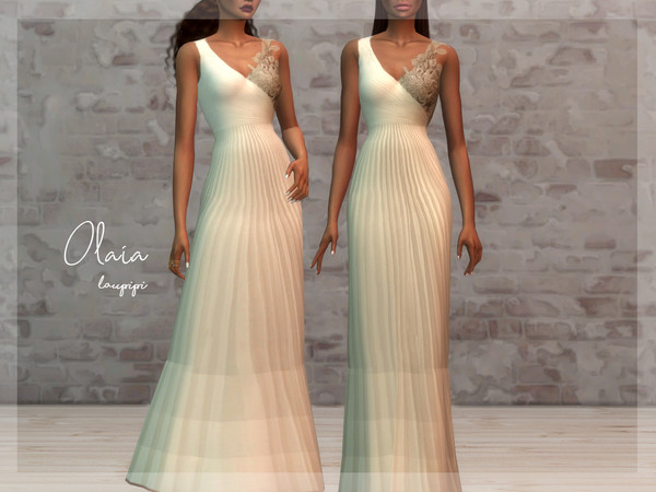 Sims 4 — Olaia by laupipi2 — Second wedding dress of this month! Comming in 5 colours