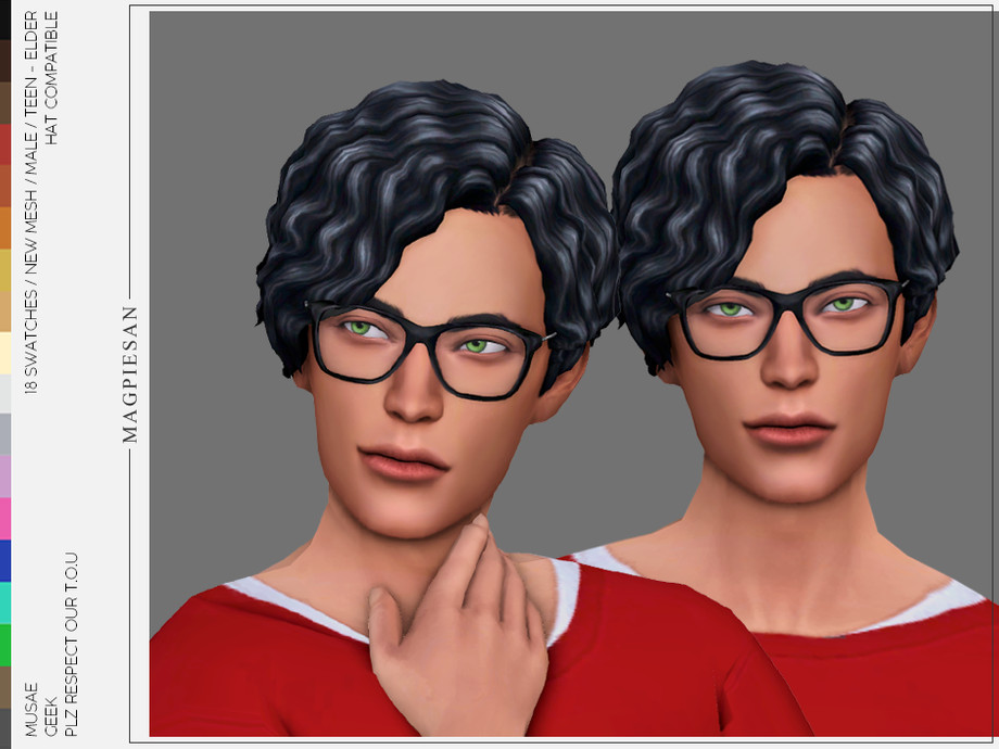 The Sims Resource  Geek Hair