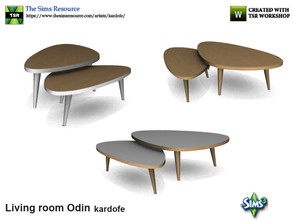 Sims 3 — kardofe_Living room Odin_CoffeeTable by kardofe — Pair of kidney-shaped coffee tables, made of wood