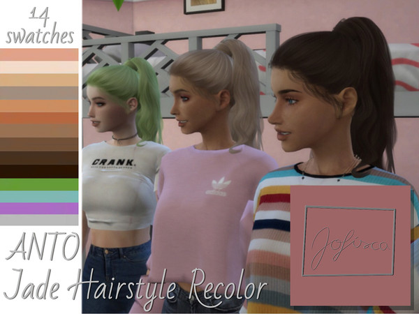 Sims 4 — Jofisca //Anto Jade Haistyle Recolor // Mesh Needed! by Jofisca — Recolor of Anto's Jade Hairstyle 14 Swatches
