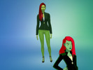 Sims 4 — Harley Quinn Cartoon poison ivy jacket top by ira_dessance — nobody made anything from the show yet so i decided