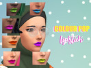 Sims 4 — Colour Pop Lipstick by Benji_K — 7 BRIGHT COLOUR FULL LIPSTICK -YELLOW, PINK, LIGHT PURPLE, DARK PURPLE, BLUE,