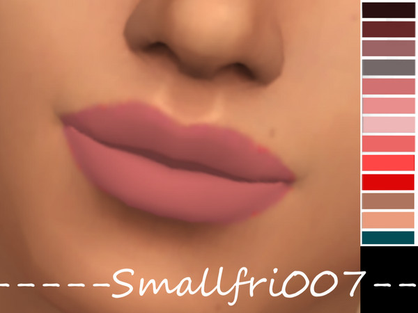 Sims 4 — Simple Matte Lipstick by Smallfri007 — This is an alpha, matte lipstick that has 13 swatches. You don't need any