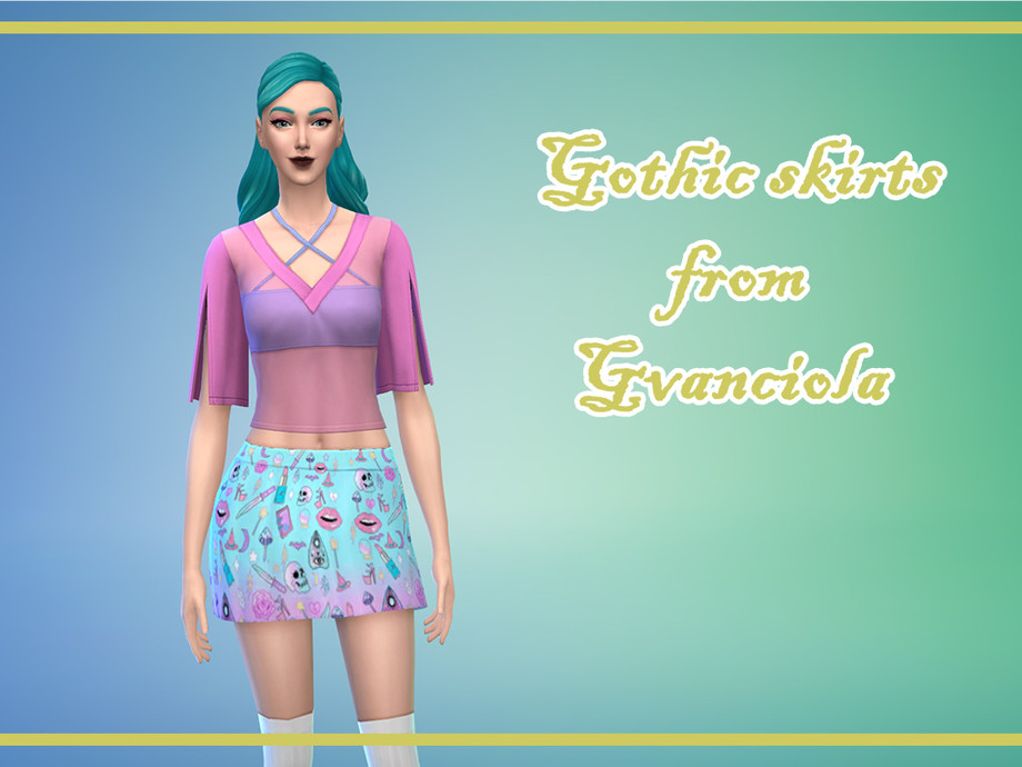 The Sims Resource - Cute Gothik Pattern Skirts