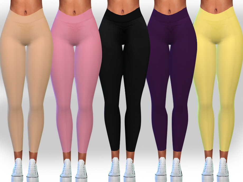 The Sims Resource - 15 Colour High Waist Athletic Basic Leggings