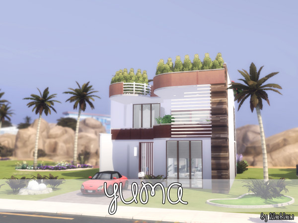 Sims 4 — Yuma - NoCC by LilaBlau — Yuma - modern Ecolifestyle Home up to 3 Sims Particularities: - 2 bedroom - 1 Bathroom