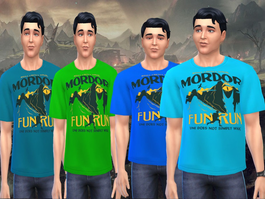 The Sims Resource - Men's Mordor Fun Run T-shirt - Moschino Required