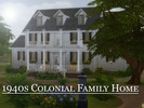Sims 4 — 1940s Colonial Family Home by vmr394 — CC free, built for the Decades Challenge 1940s Colonial-style family home