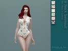 Sims 4 — V neck Swimsuit by wwwtyyx562 — It's a swimsuit with a flower pattern cut in a V-neck. New mesh 6 Swatches ALL