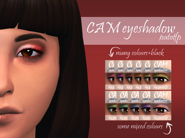 Sims 4 — CAM eyeshadow red/pink/purple by PatoTFP — A simple eyeshadow matching my CAM lipstick.