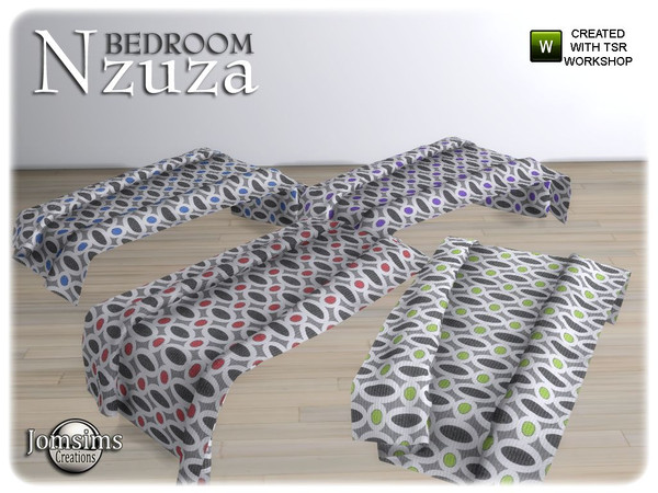 Sims 4 — Nzuza bedroom blanket bed deco by jomsims — Nzuza bedroom blanket bed deco