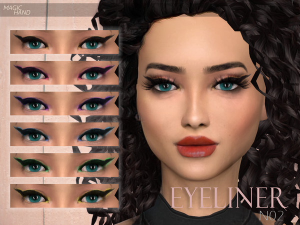 Sims 4 — [MH] Eyeliner N02 by MagicHand — --6 Swatches-- --Compatible with HQ settings-- --CAS thumbnail-- Enjoy!