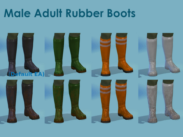 Sims 4 — Male Work Rubber Boots (Maxis Fisherman Boots Recolor) by Gorky7 — I really needed some proper rubber boots for
