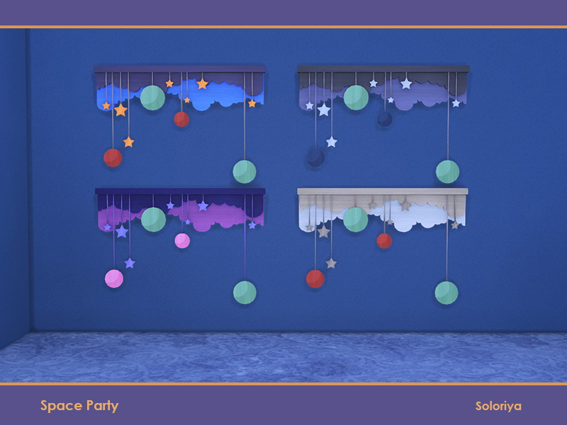 The Sims Resource - Space Party. Clouds Wall Decor, v1