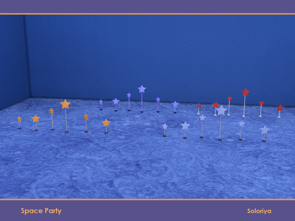 Sims 4 — Space Party. Stars by soloriya — Floor decor with stars. Part of Space Party set. 4 color variations. Category: