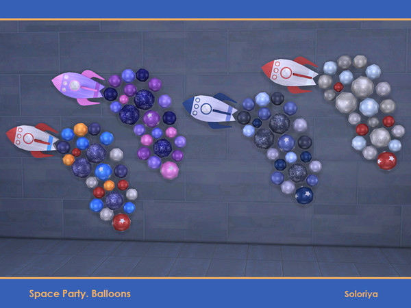 Sims 4 — Space Party Balloons. Balloons with a Rocket, right by soloriya — Ballons with a rocket, right. Part of Space