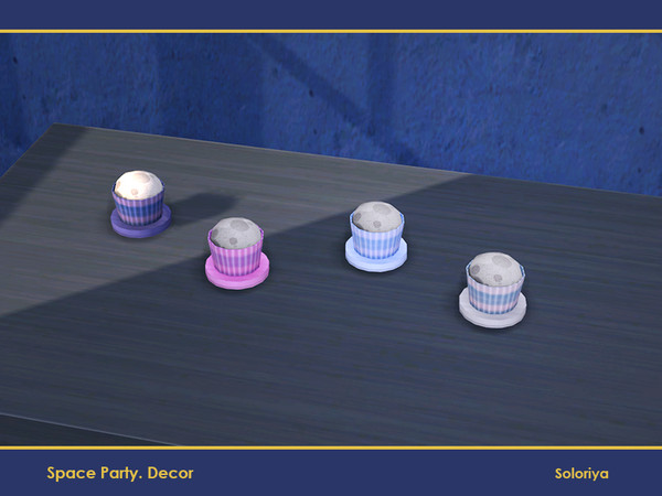 Sims 4 — Space Party Decor. Cupcake Moon by soloriya — Cupcake moon. Part of Space Party Decor set. 4 color variations.