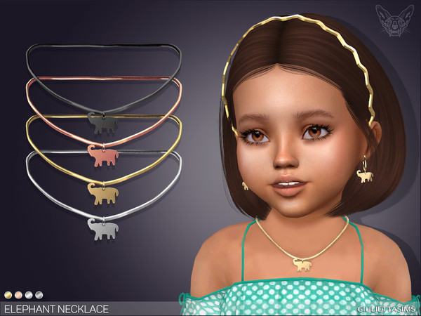 Sims 4 — Elephant Necklace For Toddlers by feyona — I decided to make a matching necklace to the elephant earrings that I