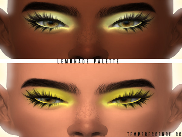 Sims 4 — Lemonade Palette Eyeshadow by temperescence-cc — 15 swatches; BASE GAME COMPATIBLE; Enabled for all genders;