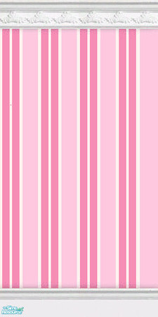 Sims 2 — Her First Place - Striped wallpaper Whit by TSR Archive — Cheerful striped wallpaper that goes well with all the