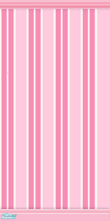 Sims 2 — Her First Place - Stripe w/Pink trim by TSR Archive — Cheerful striped wallpaper with pink crown and kick