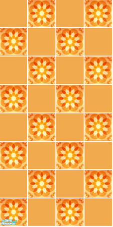 Sims 2 — Meadow Tile Set - Orange Wall by s00z — 