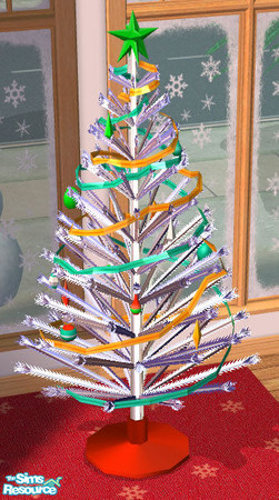 Sims 2 — Retro Christmas - Blue Tree by Shannanigan — Recolor. Requires Aluminum Christmas Tree mesh.