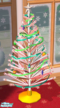 Sims 2 — Retro Christmas - Pink Tree by Shannanigan — Recolor. Requires Aluminum Christmas Tree mesh.