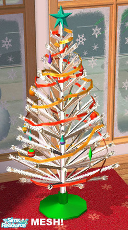 Sims 2 — Retro Christmas - Aluminum Tree by Shannanigan — New Christmas Tree Mesh. Required for recolors to work in your