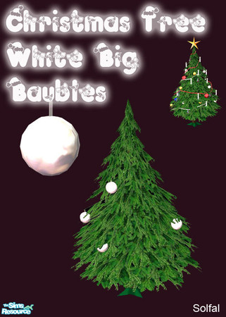 Sims 2 — ChristmasTreeBigBaubles White by solfal — Big Baubles to use with my christmas tree. It has 2 colour options,