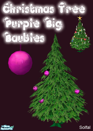 Sims 2 — ChristmasTreeBigBaubles Purple by solfal — Big Baubles to use with my christmas tree. It has 2 colour options,