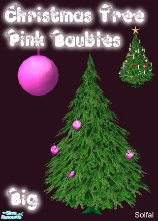 Sims 2 — ChristmasTreeBigBaubles Pink by solfal — Big Baubles to use with my christmas tree. It has 2 colour options, you