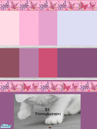 Sims 2 — Barbie Butterfly 2 Tone by fionnababygirl — Here are a set of 2 tone Barbie butterfly walls (barbie is written