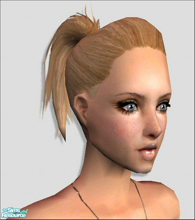 Sims 2 — Rockerbilly II [Dirty Blonde] by Lola — Funky, Stylish Quiff Ponytail Hair do. Remake of a old mesh with a new