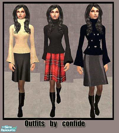 Sims 2 — Cold Winter by confide — Set of 3 recolors based on a wonderful mesh made by Serasims. No EP required ! You can