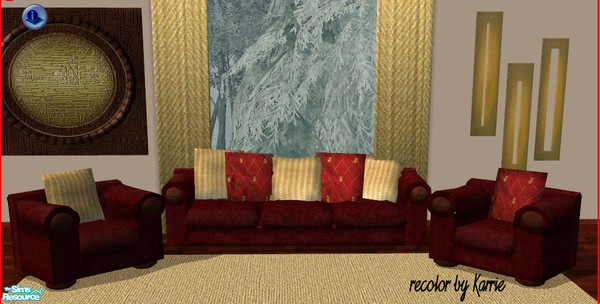 Sims 2 — Coordinated Living Set | Red 2 by meadows0592 — Another living room set for your Sims to enjoy.