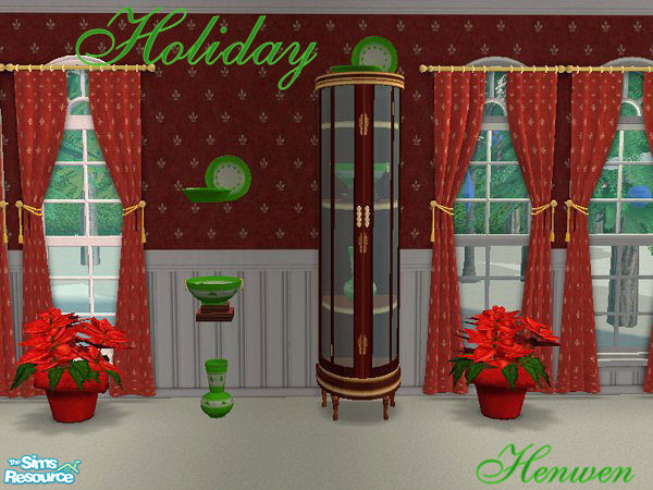 Sims 2 — Antique Green Decoware by Henwen — *NEEDS MESH* Cashcraft\'s china in Holiday Green.