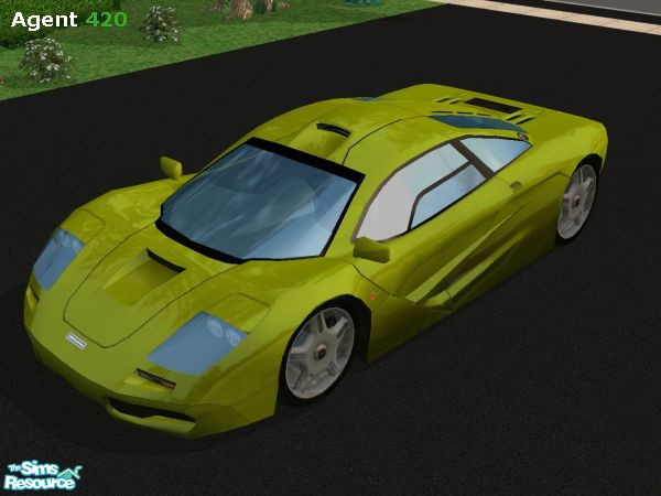 Sims 2 — Speedy Green McLaren F1 Paint Job by Agent420 — A Speedy Green McLaren F1 Paint Job. Mirror colors are