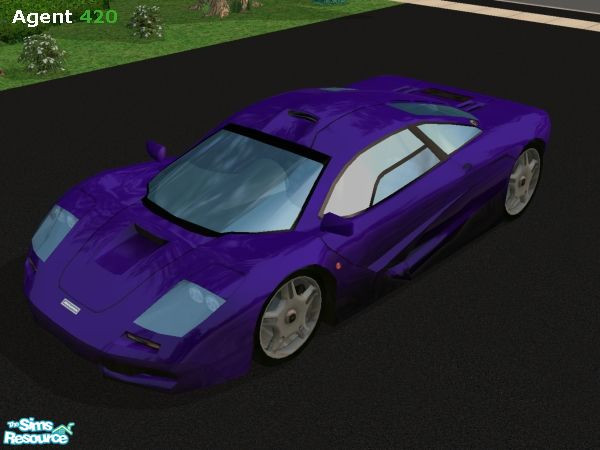 Sims 2 — 1AM Sky Purple McLaren F1 Paint Job by Agent420 — A 1AM Sky Purple McLaren F1 Paint Job. Mirror colors are