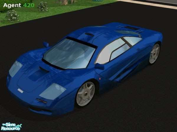 Sims 2 — Racecar Blue McLaren F1 Paint Job by Agent420 — A Racecar Blue McLaren F1 Paint Job. Mirror colors are