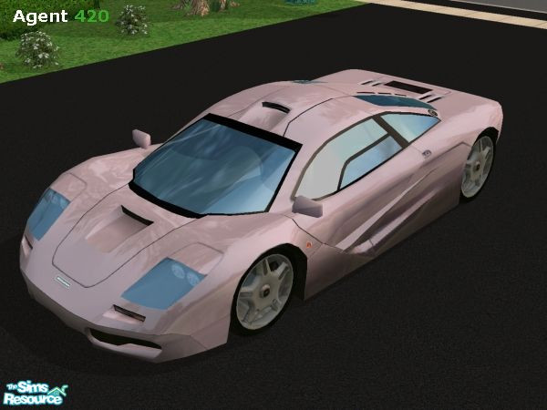 Sims 2 — Cherry Silver McLaren F1 Paint Job by Agent420 — A Cherry Silver McLaren F1 Paint Job. Mirror colors are