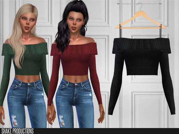 Sims 4 — ShakeProductions 460 - Top by ShakeProductions — Tops/Blouses All LODs Handpainted 15 Colors