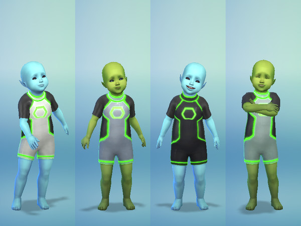 Sims 4 — Toddler Alien Outfit - Seasons needed by ommlette — An outfit for toddler aliens to wear. Comes in 4 swatches to