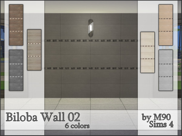 Sims 4 — M90 Biloba Wall 02 by Mircia90 — Tile in 6 colors. 
