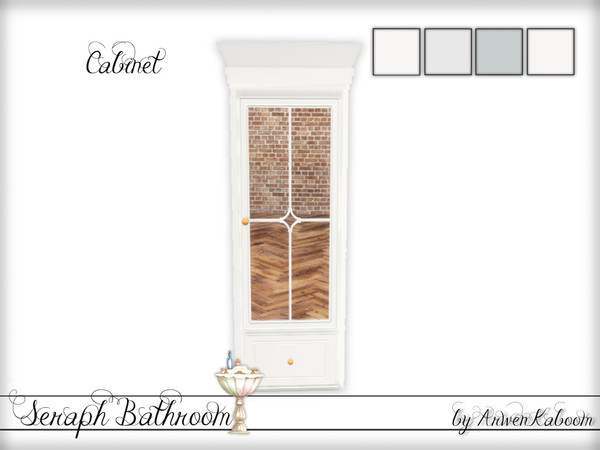 Sims 4 — Seraph Bathroom - Cabinet by ArwenKaboom — Base game cabinet with mirror. 