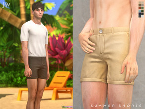 Sims 4 — Summer Shorts by jwofles-sims — Chino shorts with rolled up ends for male sims. Comes in 12 colours.